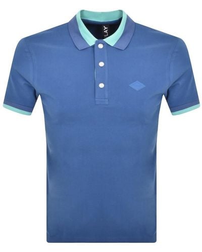 Replay Short Sleeved Logo Polo T Shirt - Blue