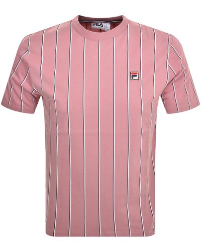 Fila Pin Striped T Shirt - Pink