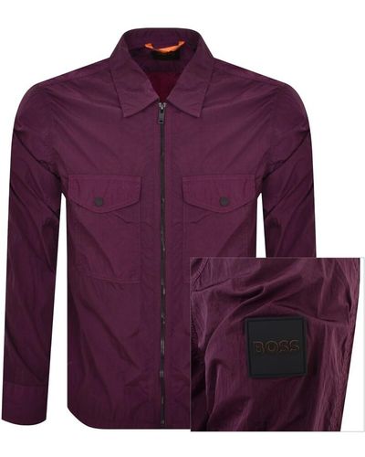 BOSS Boss Lovel Full Zip Overshirt - Purple