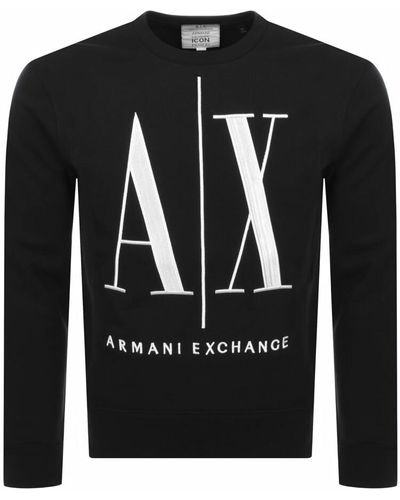 Armani Exchange Crew Neck Logo Sweatshirt - Black