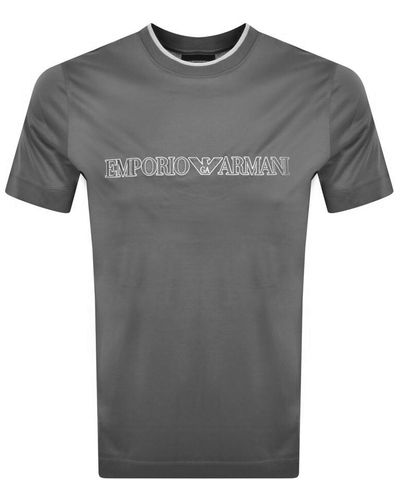 Armani Emporio Logo T Shirt - Gray