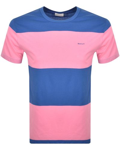 GANT Bar Stripe T Shirt - Pink