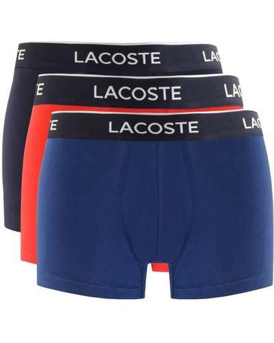 Lacoste Underwear Triple Pack Trunks - Blue