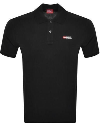 DIESEL T Smith Div Polo T Shirt - Black