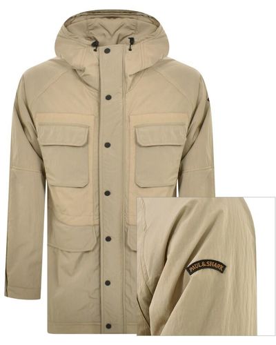 Paul amp; Shark detachable-hood padded down coat - Blue
