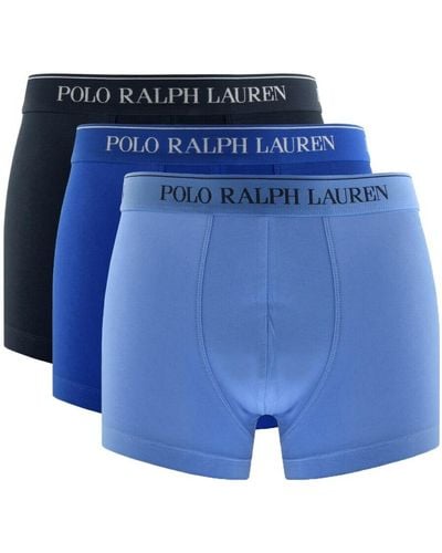 Ralph Lauren Underwear 3 Pack Trunks - Blue