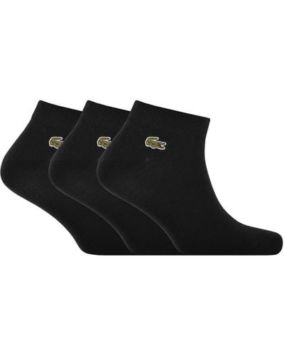 Lacoste Triple Pack Ankle Socks - Black