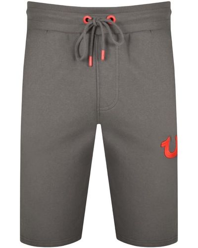 True Religion Logo Jersey Shorts - Gray