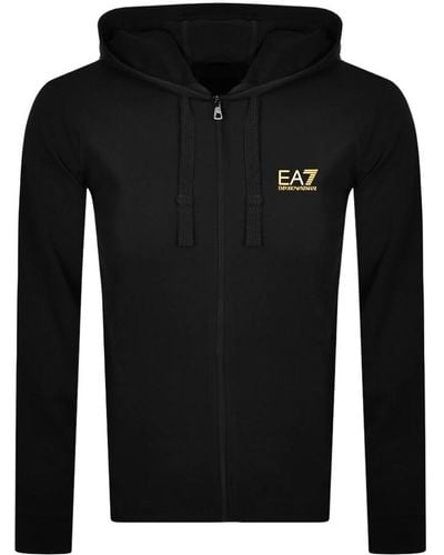EA7 Emporio Armani Full Zip Logo Hoodie - Black