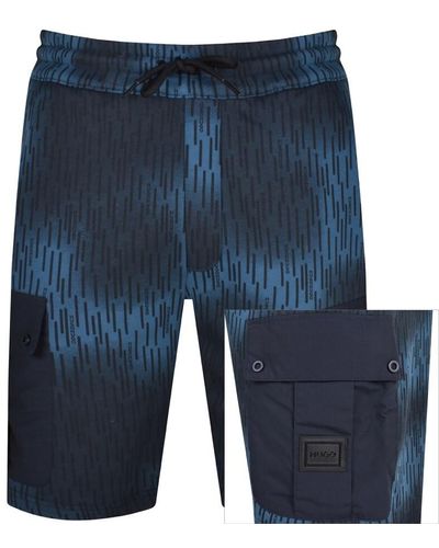 HUGO Dunnan Jersey Shorts - Blue