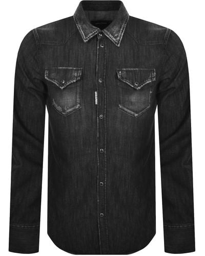 DSquared² Classic Western Denim Shirt - Black