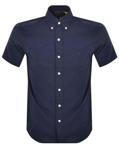 Ralph Lauren Textured Short Sleeve Shirt - Blue