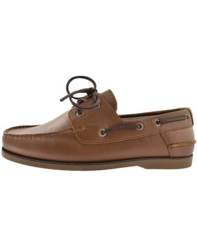 Tommy Hilfiger Core Leather Boat Shoes - Brown