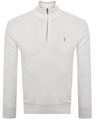 Ralph lauren half online zip waffle knit jumper