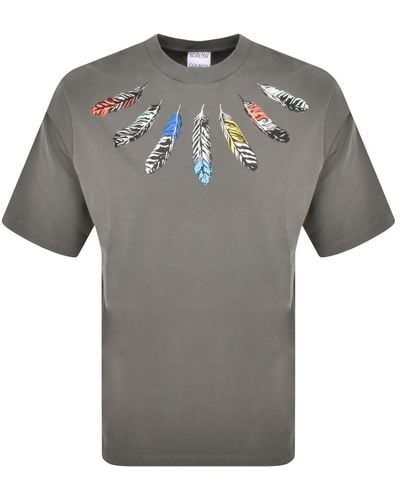 Marcelo Burlon Feather T Shirt - Grey