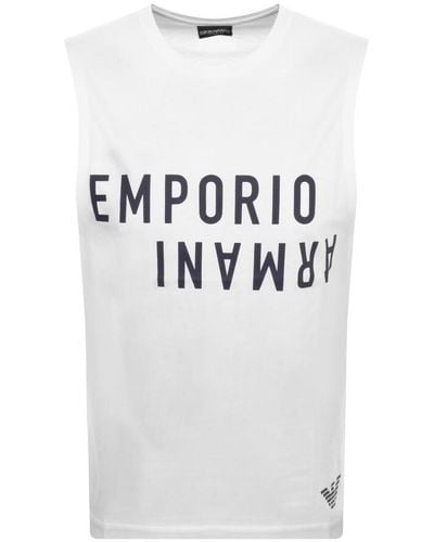Armani Emporio Sleeveless T Shirt - White