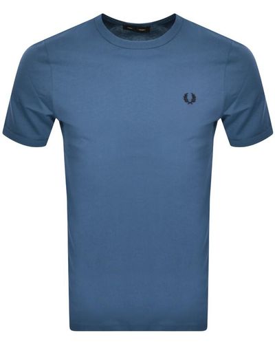 Fred Perry Ringer T Shirt - Blue