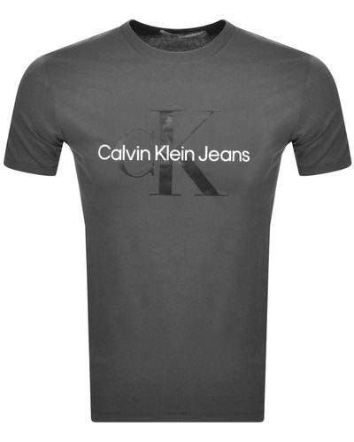 Calvin Klein Jeans Monogram Logo T Shirt - Gray