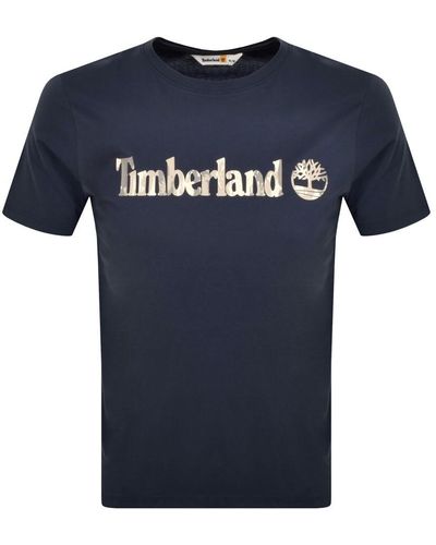 Timberland Logo T Shirt - Blue