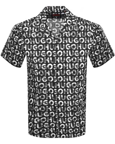 HUGO Short Sleeved Ellino Shirt - Black