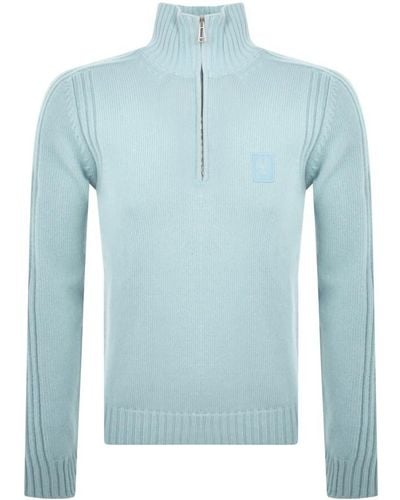 Belstaff Mineral Quarter Zip Sweater - Blue