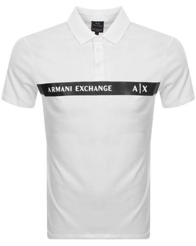 Armani Exchange Logo Polo T Shirt - White