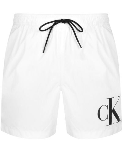 Calvin Klein Logo Swim Shorts - White