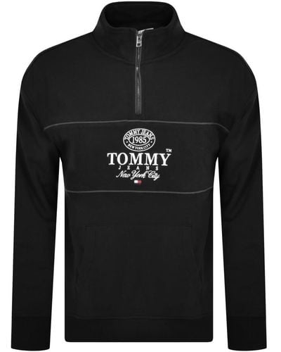 Tommy Hilfiger Half Zip Sweatshirt - Black
