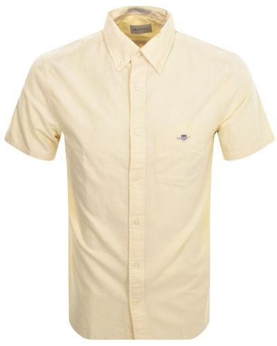 GANT Regular Oxford Short Sleeved Shirt - Natural