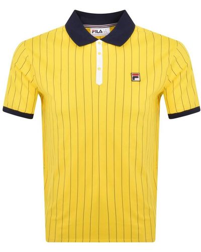 Fila Classic Stripe Polo T Shirt - Yellow