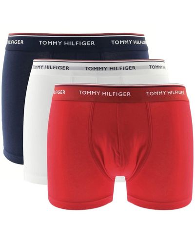Tommy Hilfiger Underwear 3 Pack Trunks - Red