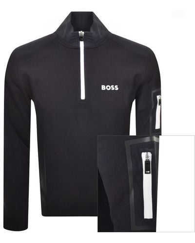 BOSS Boss Sweat 1 Half Zip Sweatshirt - Blue