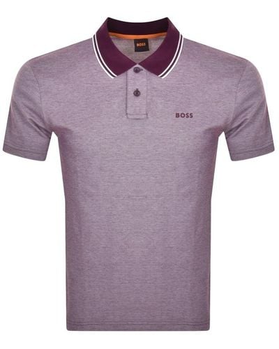 BOSS Boss Pe Oxford New Polo T Shirt - Purple