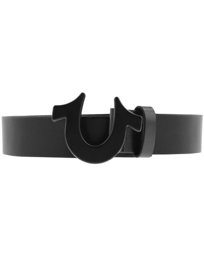 True Religion Horseshoe Logo Belt - Black