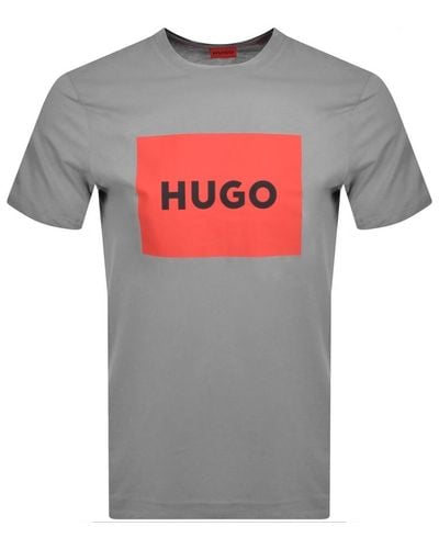 HUGO Dulive222 Crew Neck T Shirt - Gray