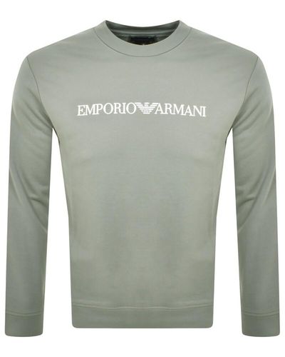 Armani Emporio Crew Neck Logo Sweatshirt - Green