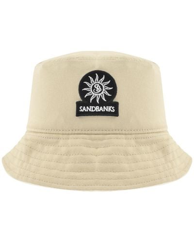 Sandbanks Badge Logo Bucket Hat - Natural