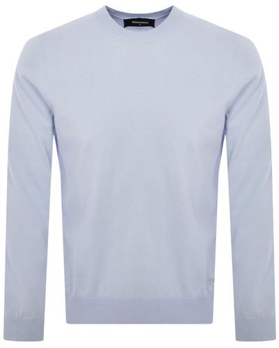 DSquared² Crew Neck Knit Sweater - Blue