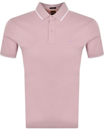 BOSS Boss Passertip Polo T Shirt - Pink