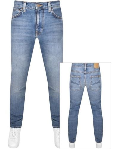 Nudie Jeans Jeans Lean Dean Mid Wash Slim Jeans - Blue
