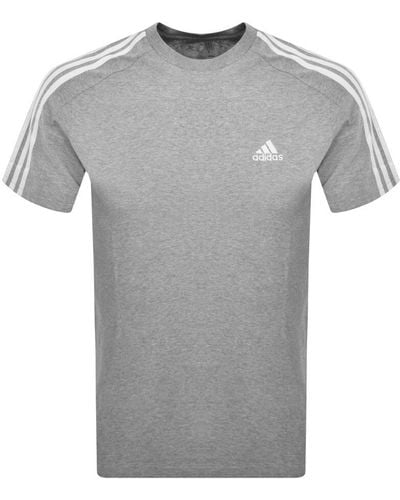 adidas Originals Adidas 3 Stripe T Shirt - Gray