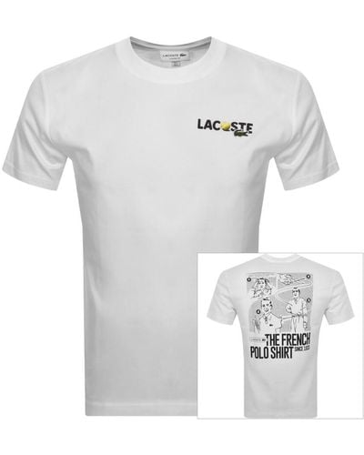 Lacoste Back Print T Shirt - White
