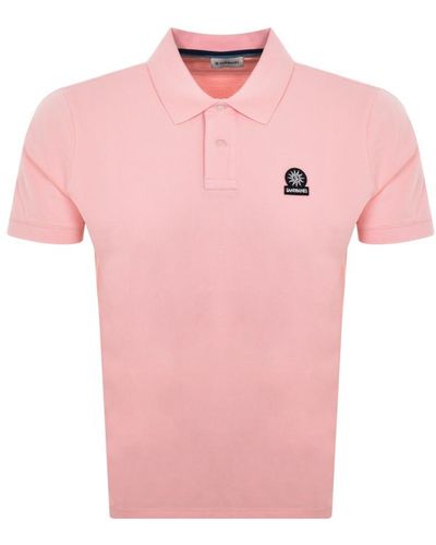 Sandbanks Badge Logo Polo T Shirt - Pink