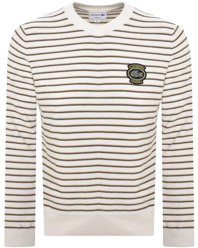 Lacoste Crew Neck Knit Sweater Off - White
