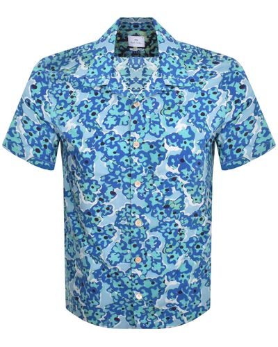 Paul Smith Short Sleeve Regular Fit Shirt - Blue