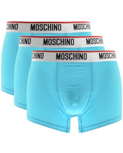 Moschino Underwear 3 Pack Trunks - Blue