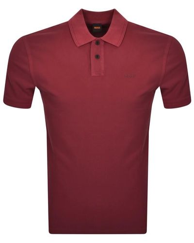BOSS Boss Prime Polo T Shirt - Red