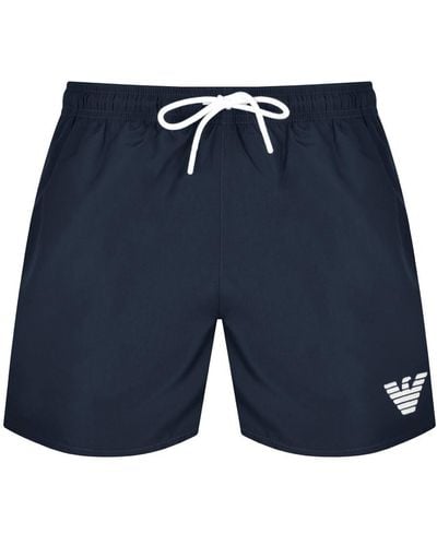 Armani Emporio Logo Swim Shorts - Blue