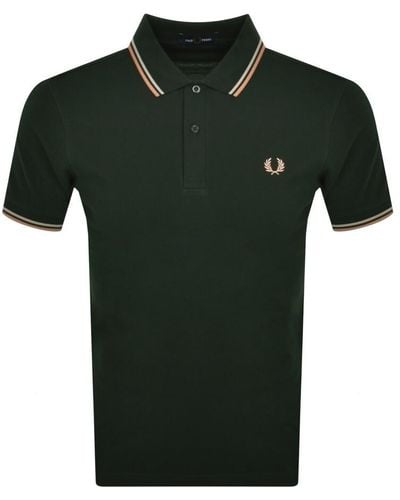 Fred Perry Twin Tipped Polo T Shirt - Green