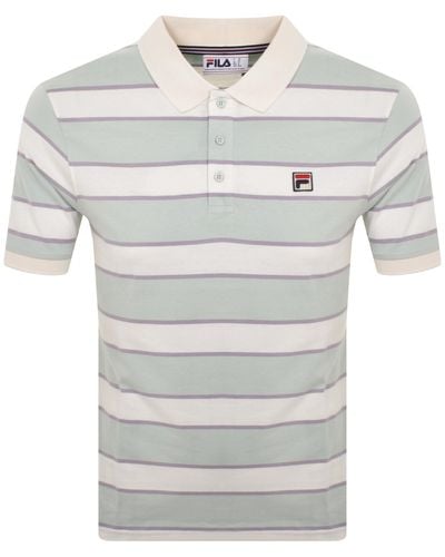 Fila Edmond Stripe Polo T Shirt Off - Gray